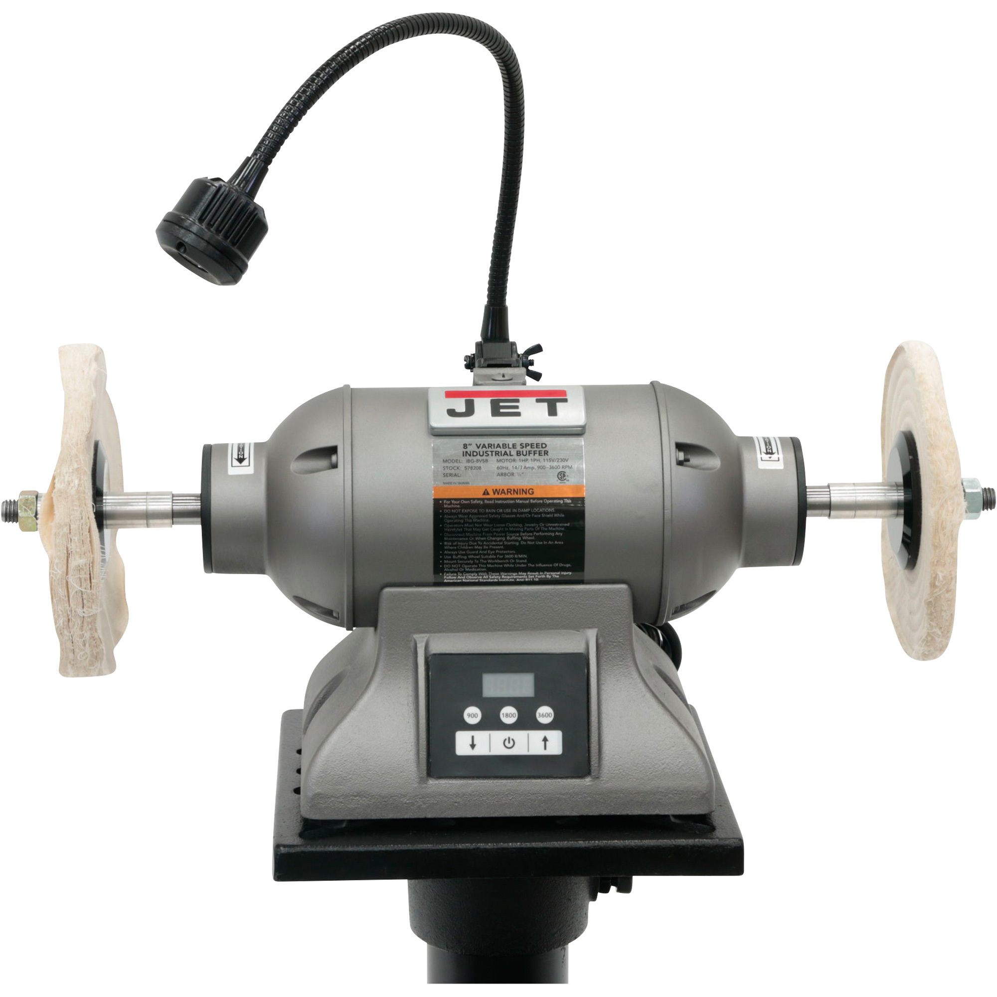 JET Variable Speed Industrial Benchtop Buffer, 8in., 1 HP, Model# IBG-8VSB